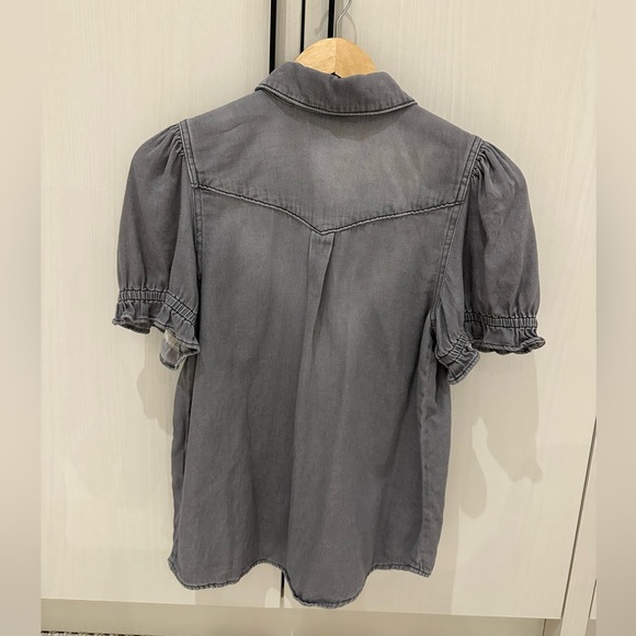 Ba&sh Grey Jean blouse - Picture 2 of 3